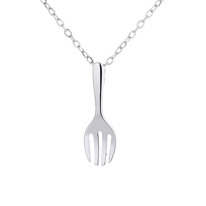 Sterling Silver Fork Pendant Necklace