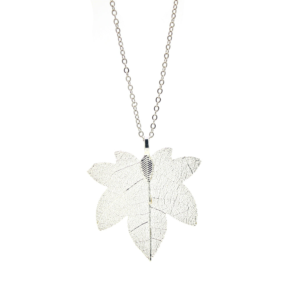 24"Handmade Natural Maple Leaf Necklace