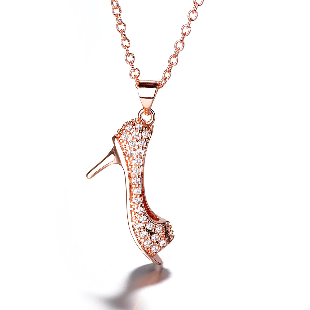 Sterling Silver Stiletto Crystal Pendant Necklace