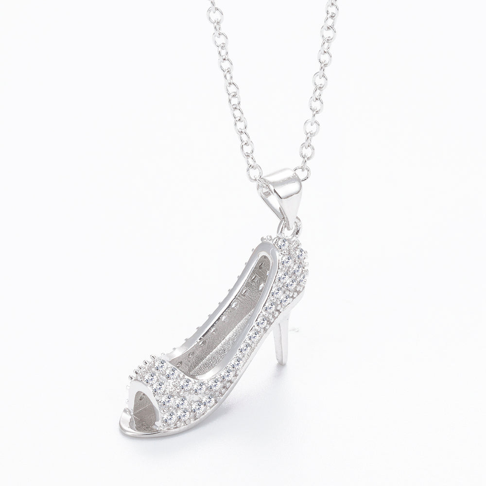 Sterling Silver Stiletto Crystal Pendant Necklace