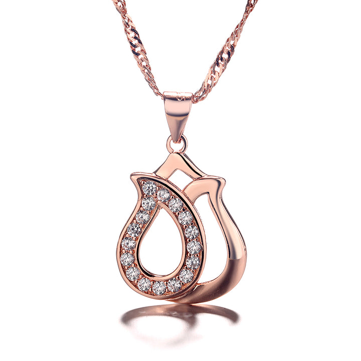 18K Rose Gold over Sterling Silver Rose Bud with Singapore chain