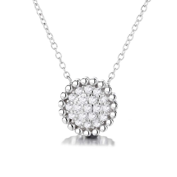Sterling Silver Studded Swarovski Crystal Pendant Necklace