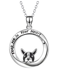 Sterling Silver Keep your Dog in your Heart Pendant Necklace