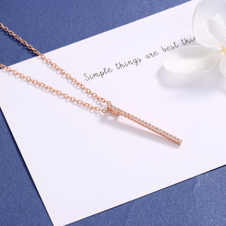 Sterling Silver Bar Necklaces with Swarovski Crystals