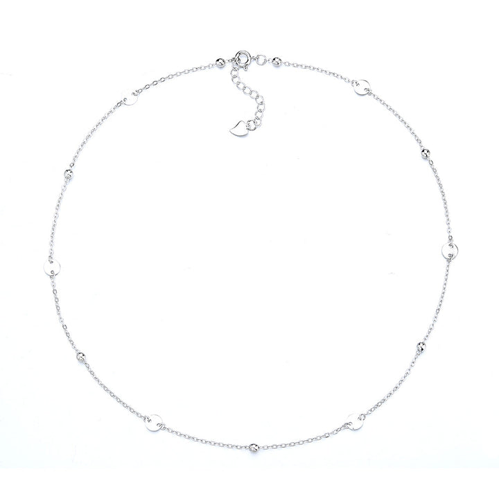 18K White Gold Disc Necklace