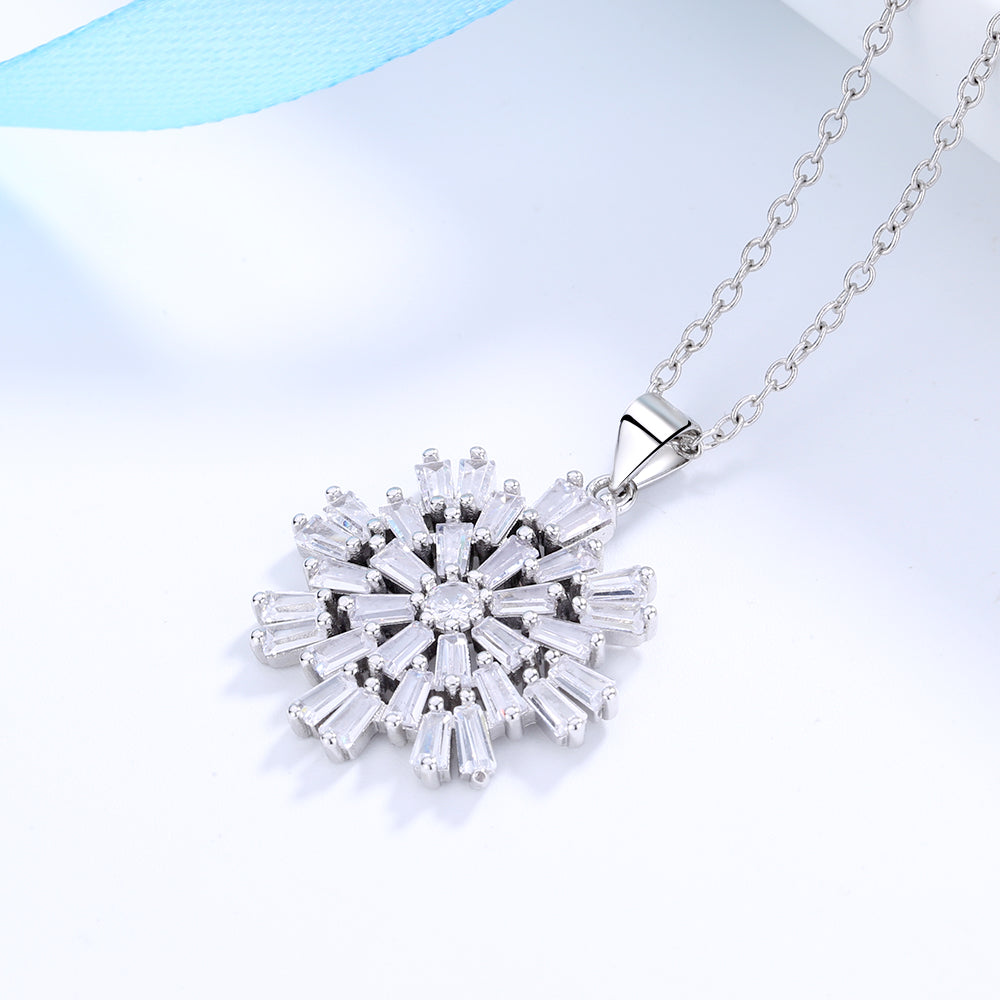 Sterling Silver Starburst Swarovski Crystal Necklace
