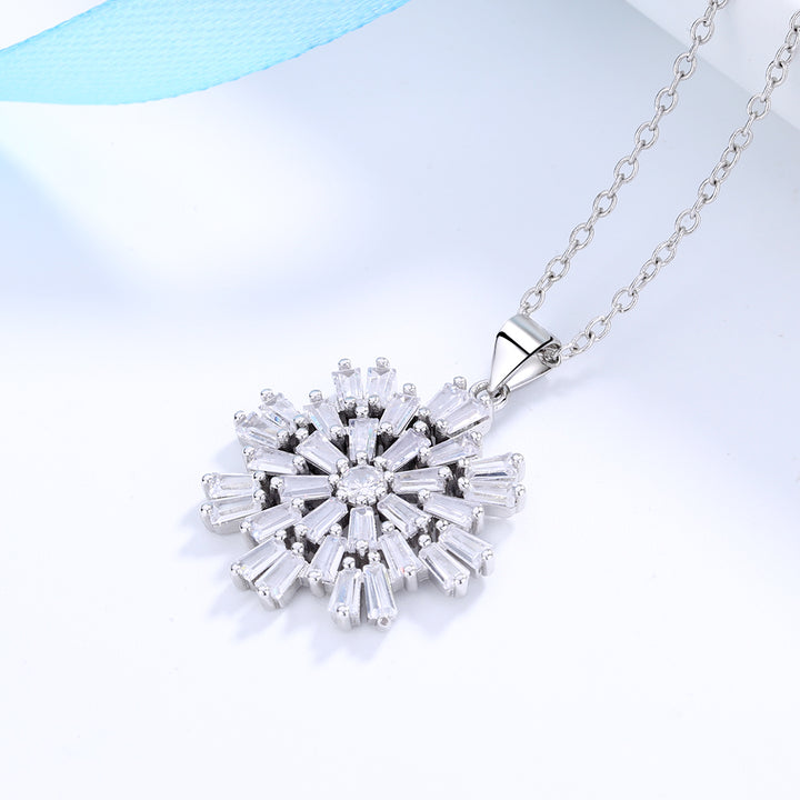 Sterling Silver Starburst Swarovski Crystal Necklace