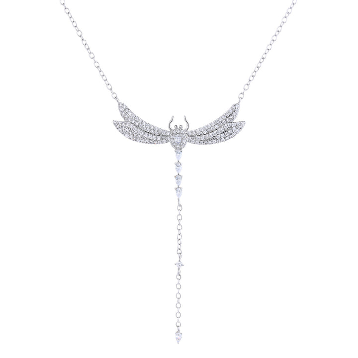 Sterling Silver Dragonfly Pendant Necklace With Swarovski Crystals