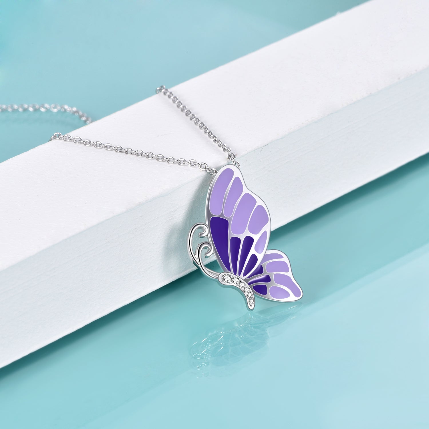 【BLACKPURPLE】Black Purple 5P Blue Butterfly Necklace BLACKPURPLE (ブラックパープル) BLACKPURPLE 5P BLUE BUTTERFLY