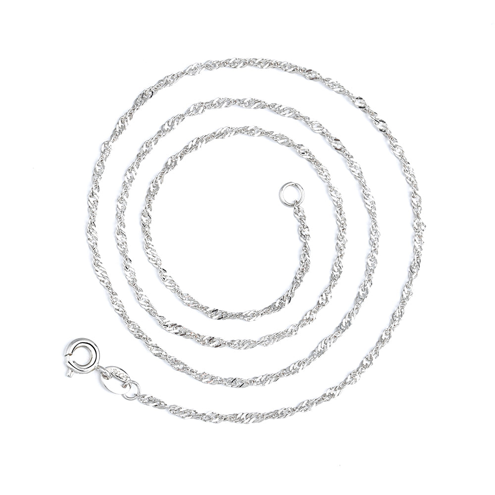 14K White Gold Wave Chain Necklace – Amy and Annette