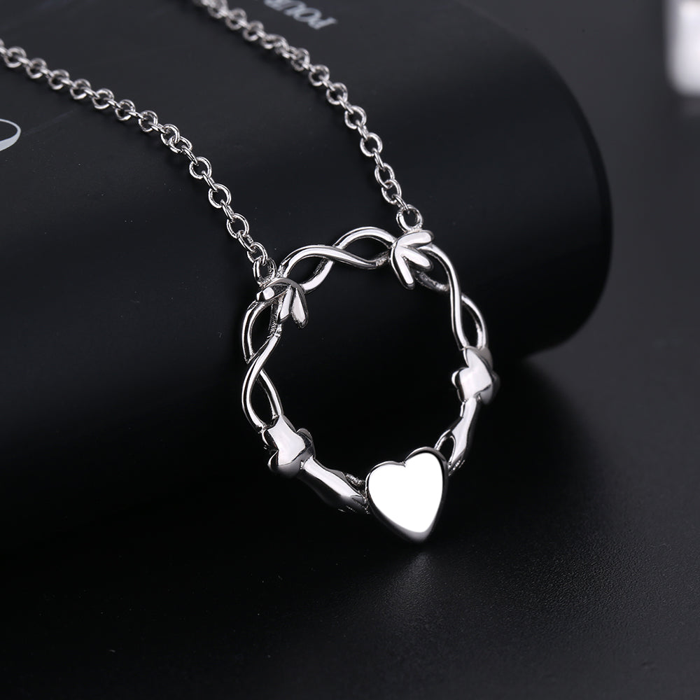 Sterling Silver Infinity and Heart Pendant Necklace