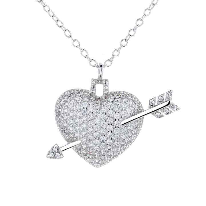 Sterling Silver Shot through the Heart with Swarovski Crystals