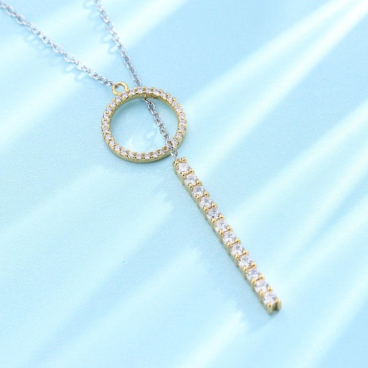 Swarovski Crystal Two Tone Lariat Necklace