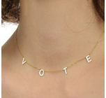14K Gold and Sterling Silver Vote Necklace