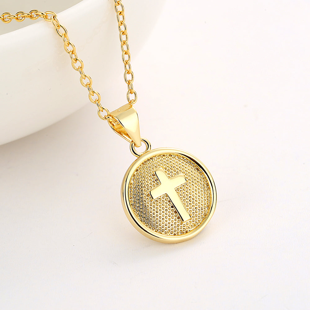 Sterling Silver Medallion Cross Pendant Necklace