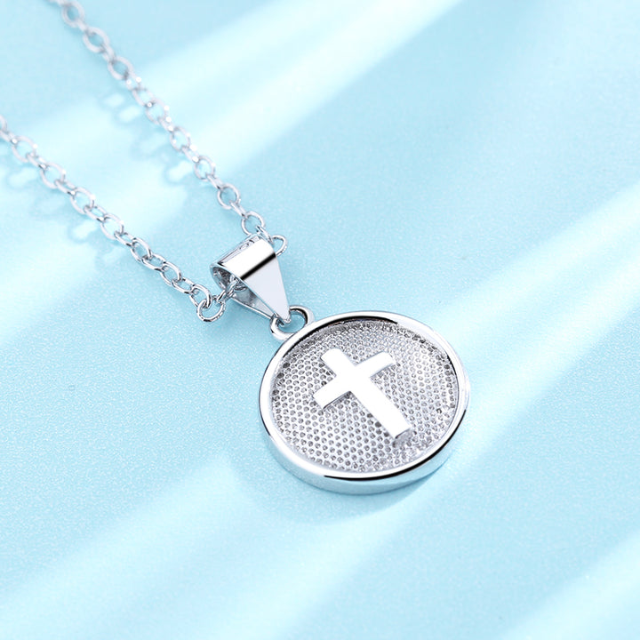 Sterling Silver Medallion Cross Pendant Necklace
