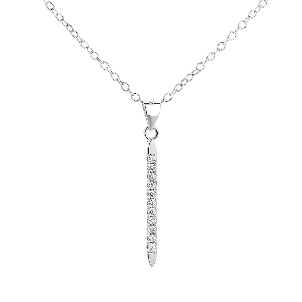 Sterling Silver Spike Necklace with crystals from Swarovski