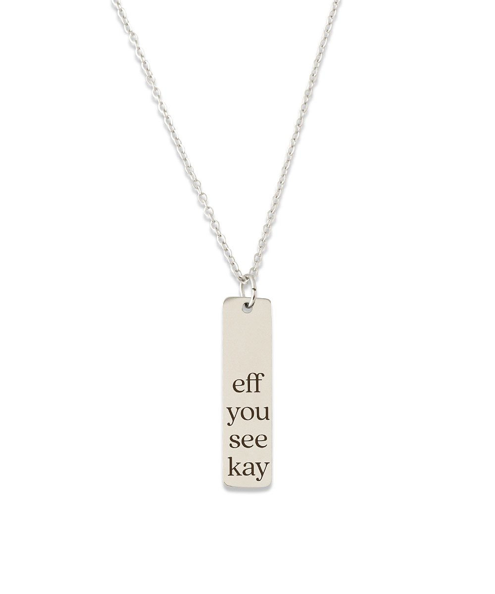 Sterling Silver Eff you see Kay Pendant Necklace