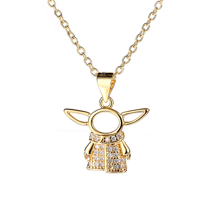 14K Gold Necklace with Genuine Crystals