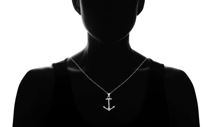 Sterling Silver Anchor Pendant Necklace