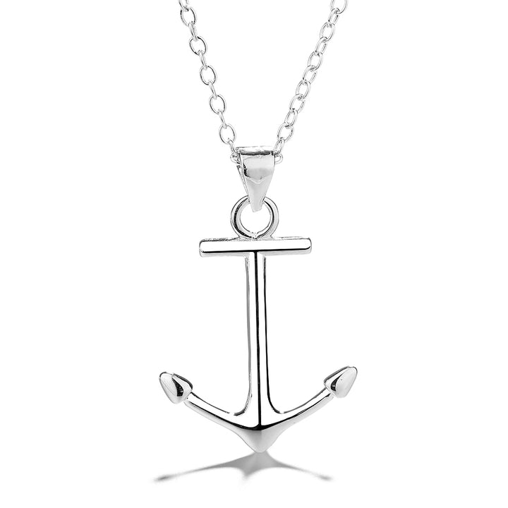 Sterling Silver Anchor Pendant Necklace