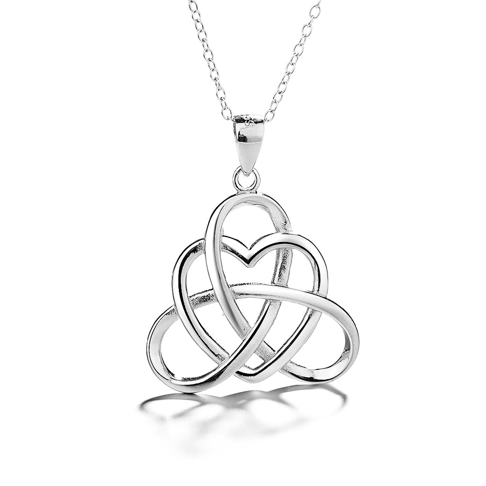 Sterling Silver Celtic Heart Pendant Necklace