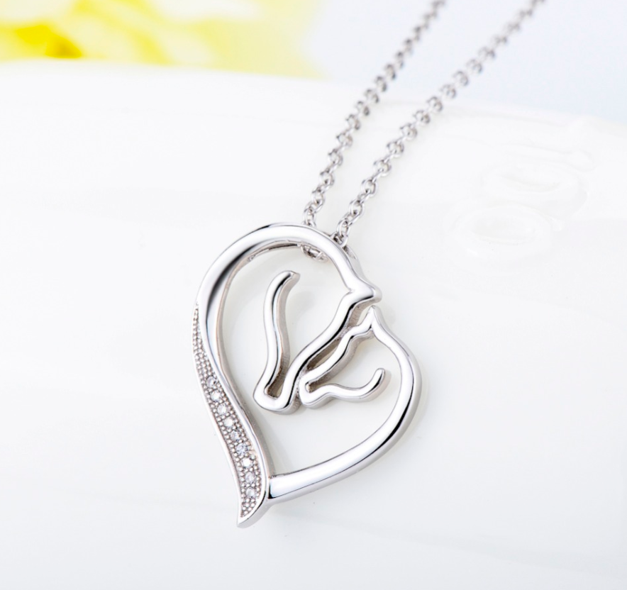 Mother and Baby Colt Pendant Necklace