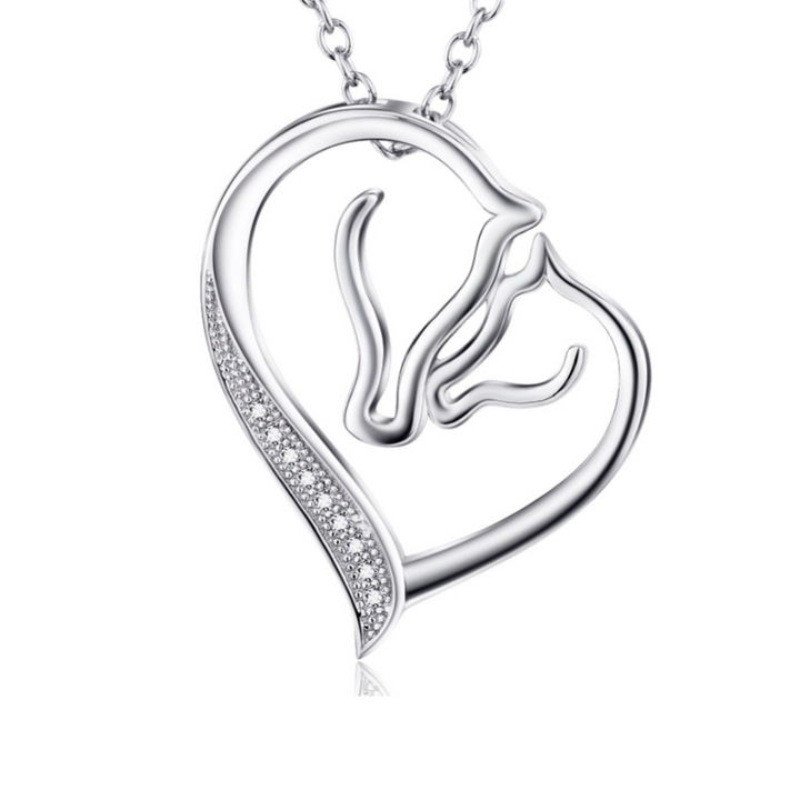 Mother and Baby Colt Pendant Necklace