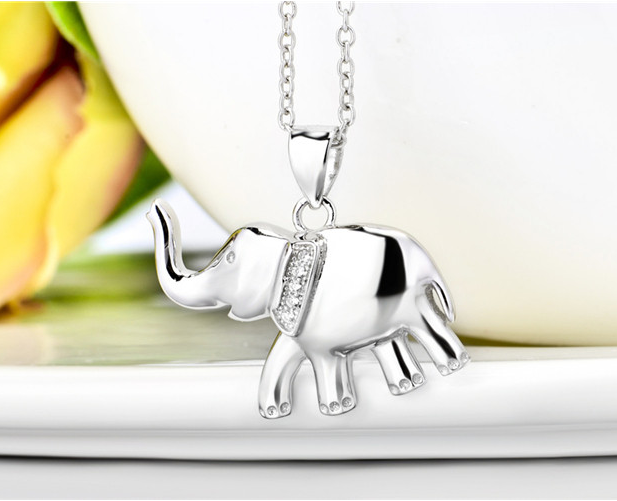 Sterling Silver Elephant Pendant Necklace