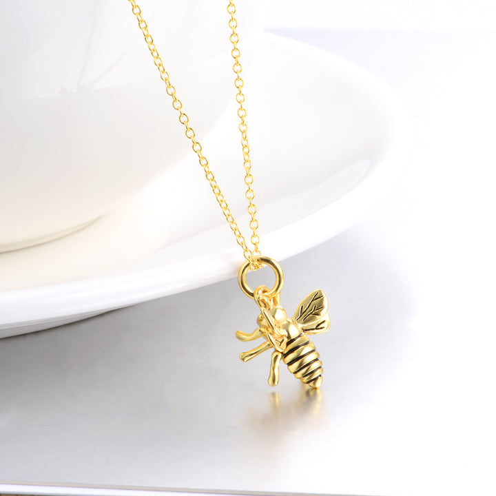 Bee Pendant Necklace in Sterling Silver