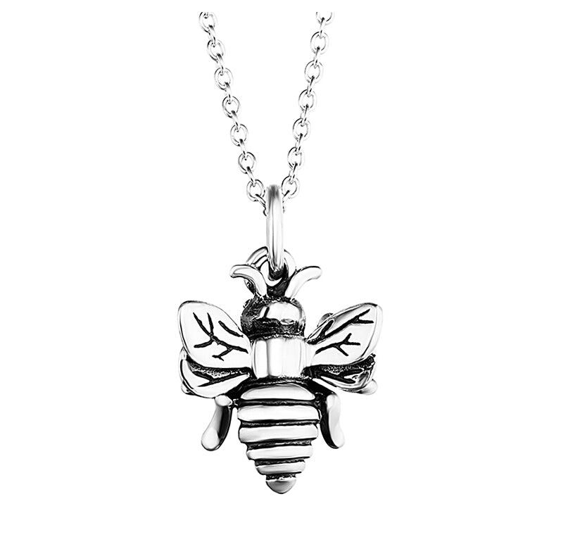 Bee Pendant Necklace in Sterling Silver