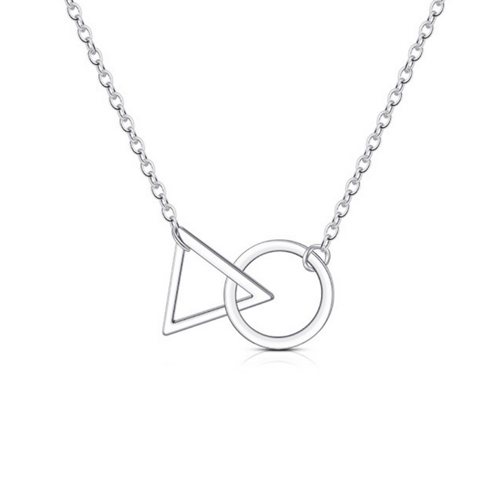 Sterling Silver Interlocked Geometric Necklace