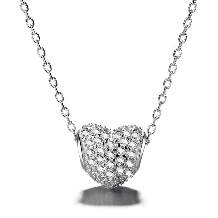 Sterling Silver Bubble Heart Necklace with crystals from Swarovski