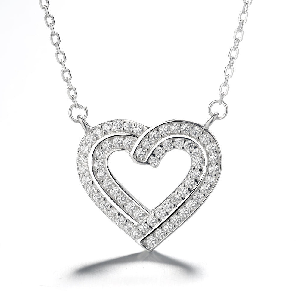 Encrusted Heart Pendant Necklace With crystals from Swarovski