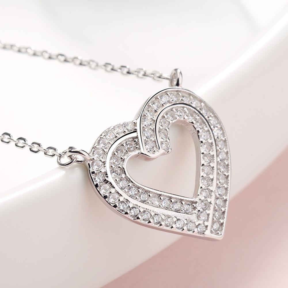 Encrusted Heart Pendant Necklace With crystals from Swarovski