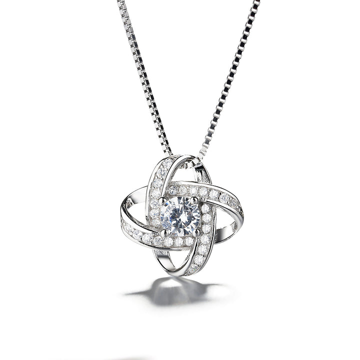 Sterling Silver Infinity Pendant Necklace with Crystals from Swarovski