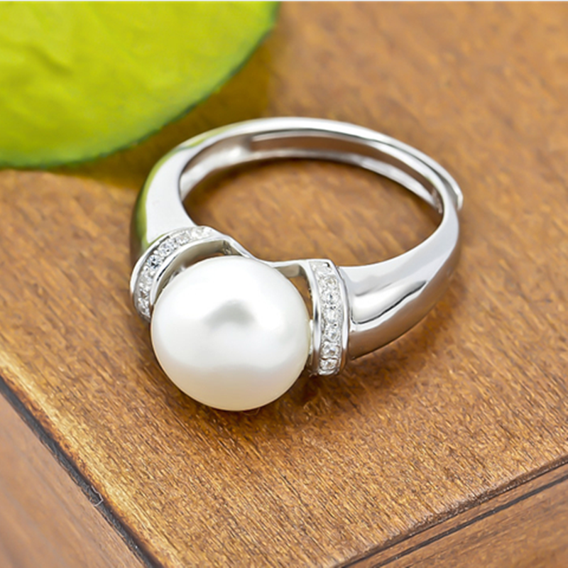 18k Gold  Plated Cultured Pearl Adjustable Ring