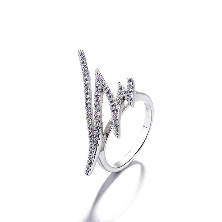 14 K Gold Plating Zig Zag Crystal Ring