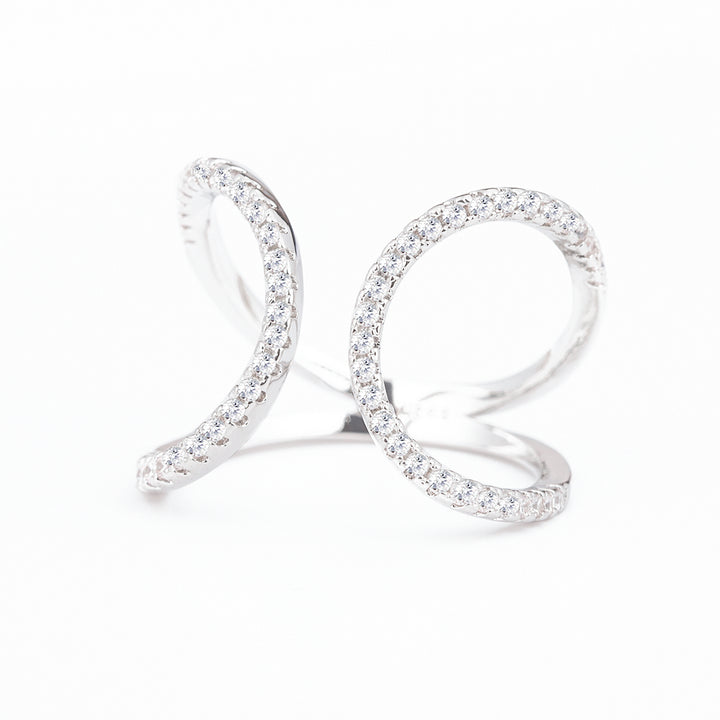 Sterling Silver Adjustable Minimalist Bypass Ring