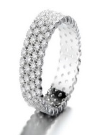 Sterling Silver Four Row Eternity Ring with crystals from Swarovski