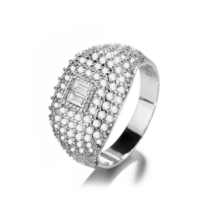 Sterling Silver Pave Swarovski Crystal Ring