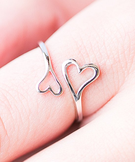 Sterling Silver Heart Bypass Ring