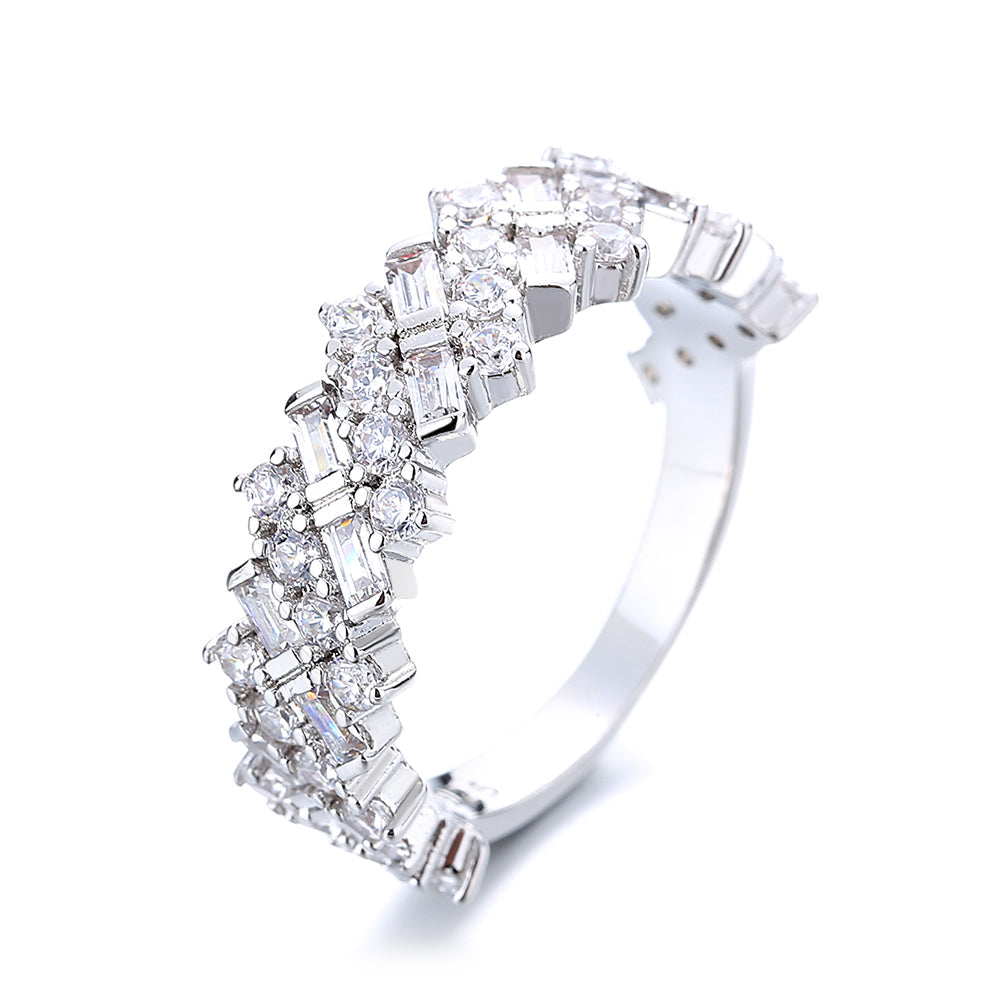 Sterling Silver Multi-Cut Ring with crystals from Swarovski