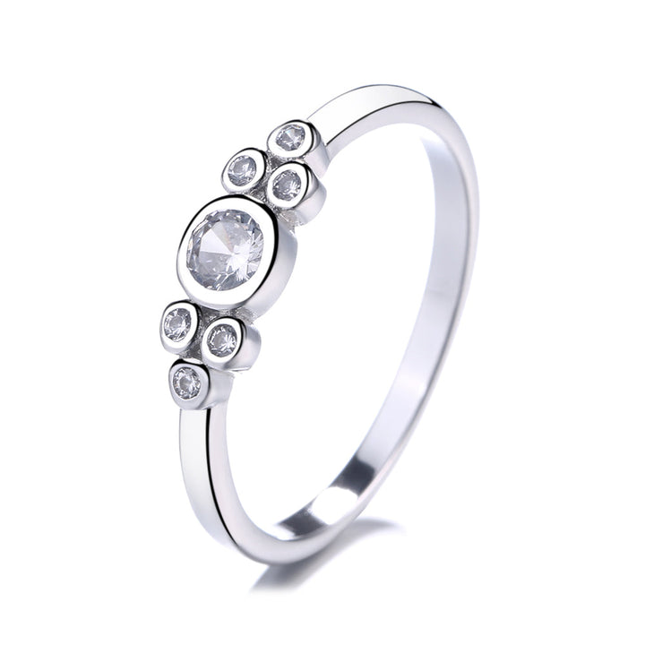 Sterling Silver Round Ring With Crystals from Swarovski