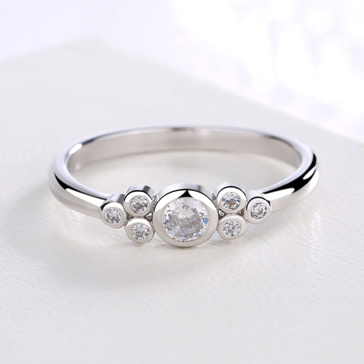 Sterling Silver Round Ring With Crystals from Swarovski