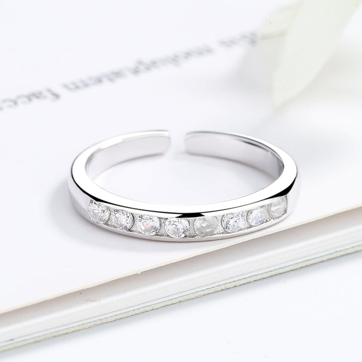 Sterling Silver Channel-Set Toe Ring